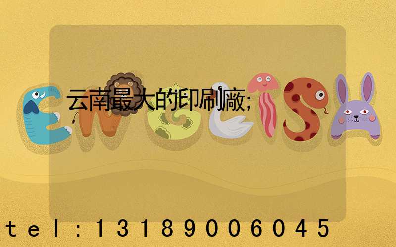云南最大的印刷廠
