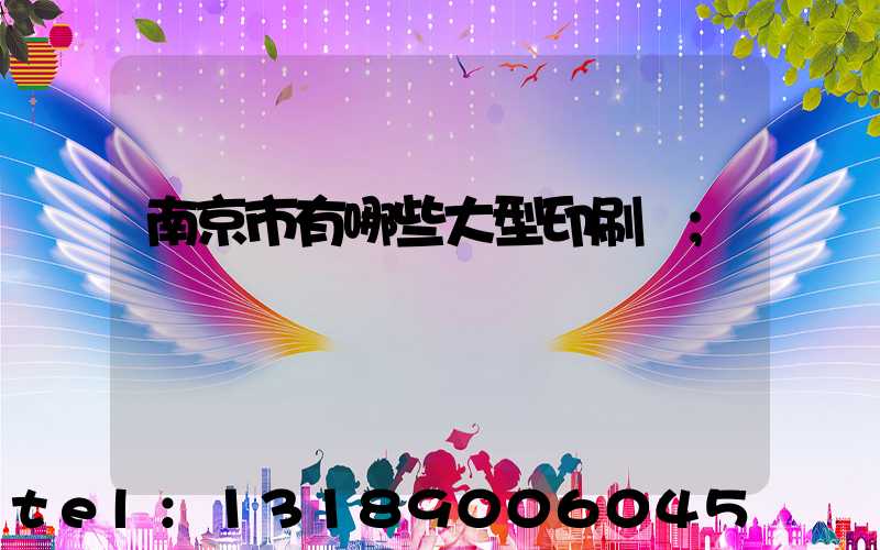 南京市有哪些大型印刷廠