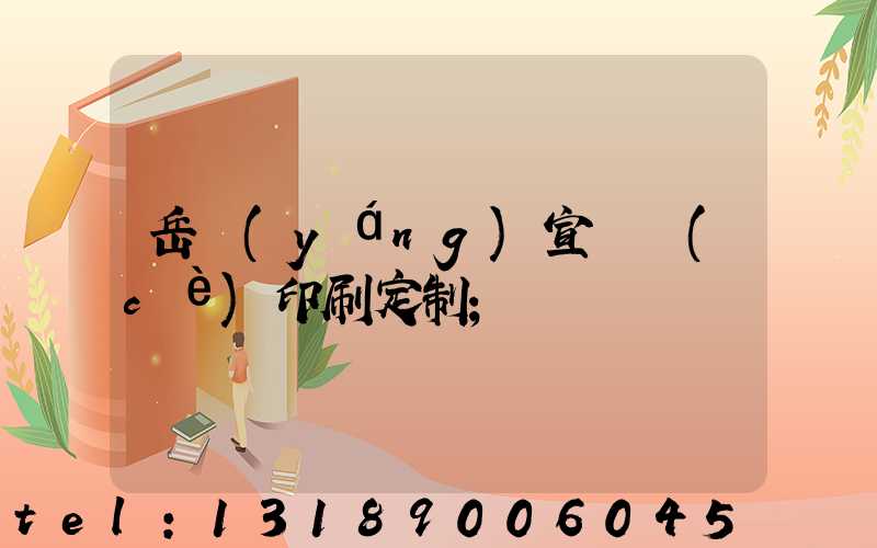 岳陽(yáng)宣傳冊(cè)印刷定制