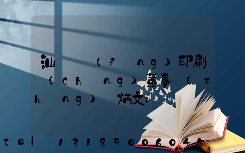 汕頭東風(fēng)印刷廠(chǎng)董事長(zhǎng)黃炳文