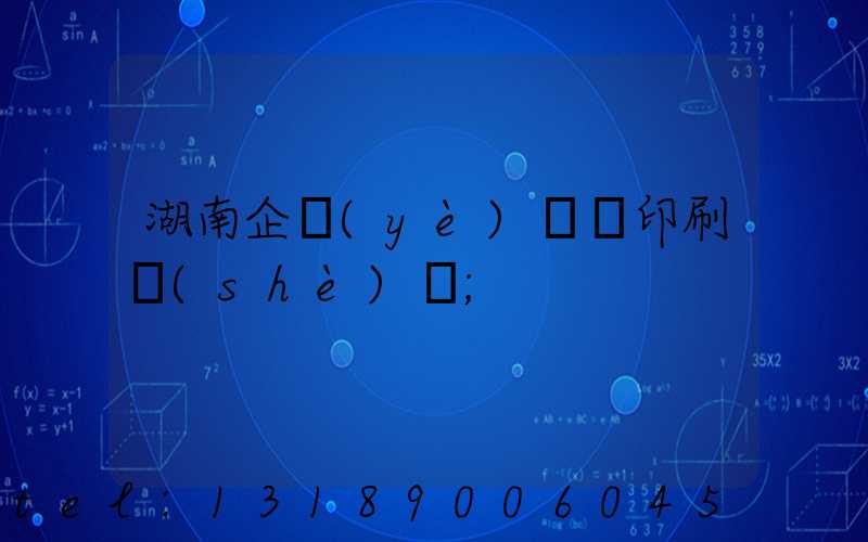 湖南企業(yè)畫冊印刷設(shè)計