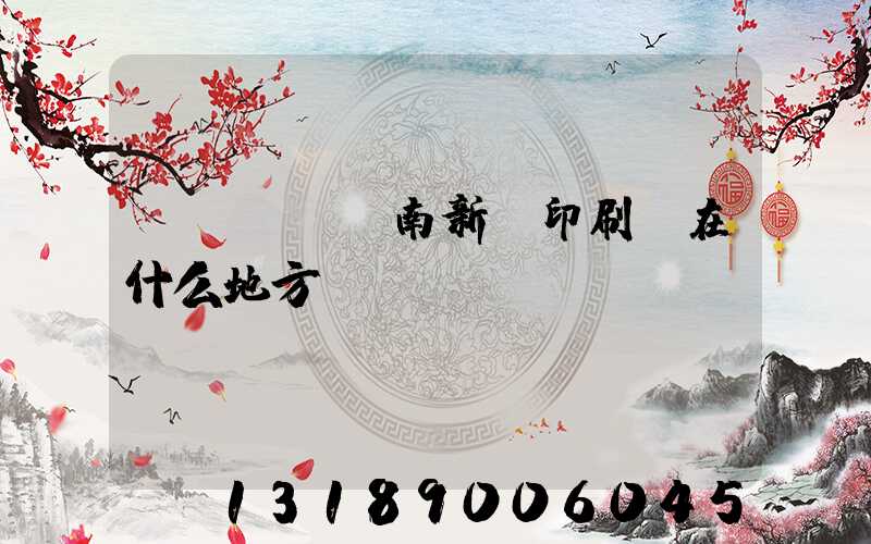 濟(jì)南新華印刷廠在什么地方