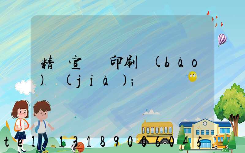 精裝宣傳冊印刷報(bào)價(jià)
